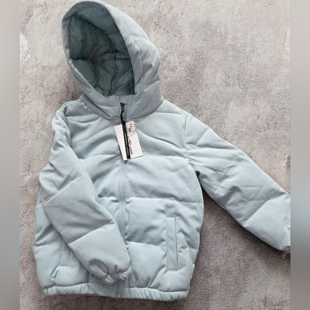 Miles The Label 6X Cozy Sky Blue Kids Midseason Packable Jacket Corduroy NWT